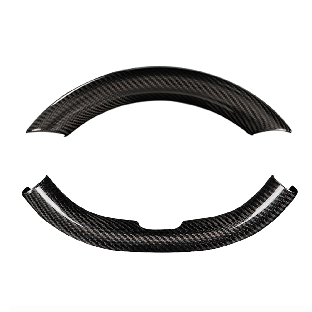TesNext Real Carbon Fiber Steering Wheel Cover for Tesla Model 3 Highland, Model Y Juniper