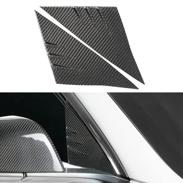 TesNext Real Carbon Fiber A Pillar Window Triangle Cover for Tesla Model 3 Y, Model 3 Highland, Model Y Juniper