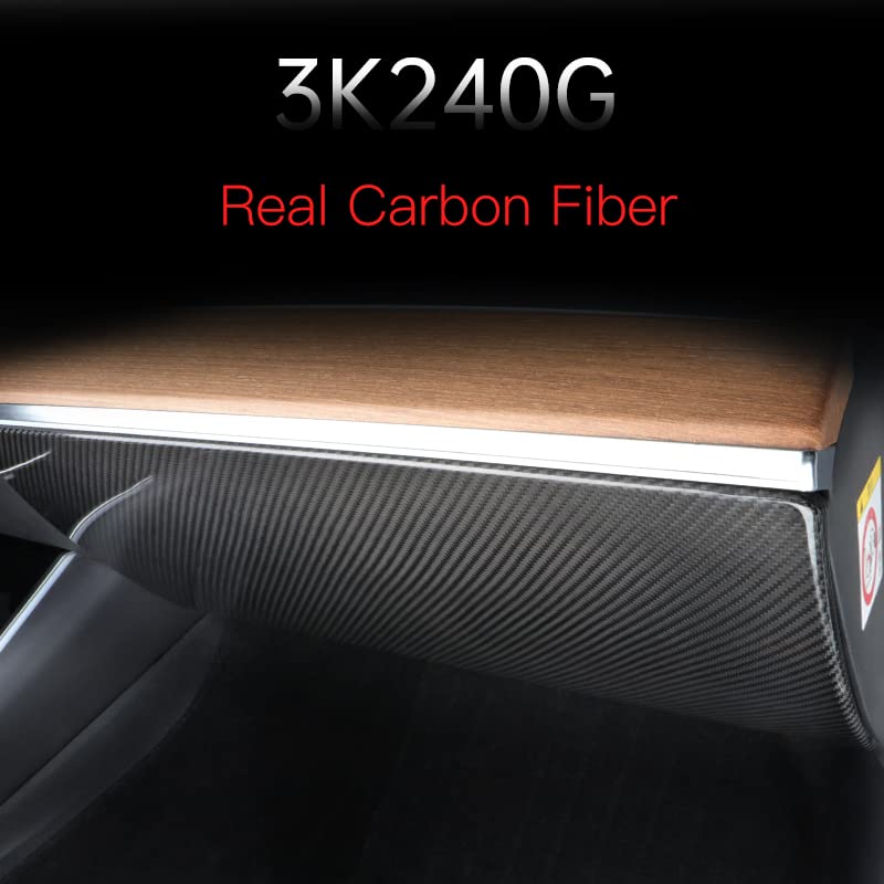 TesNext Real Carbon Fiber Glove Box Protector for Tesla Model 3 Y, Model 3 Highland