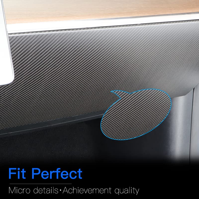 TesNext Real Carbon Fiber Glove Box Protector for Tesla Model 3 Y, Model 3 Highland