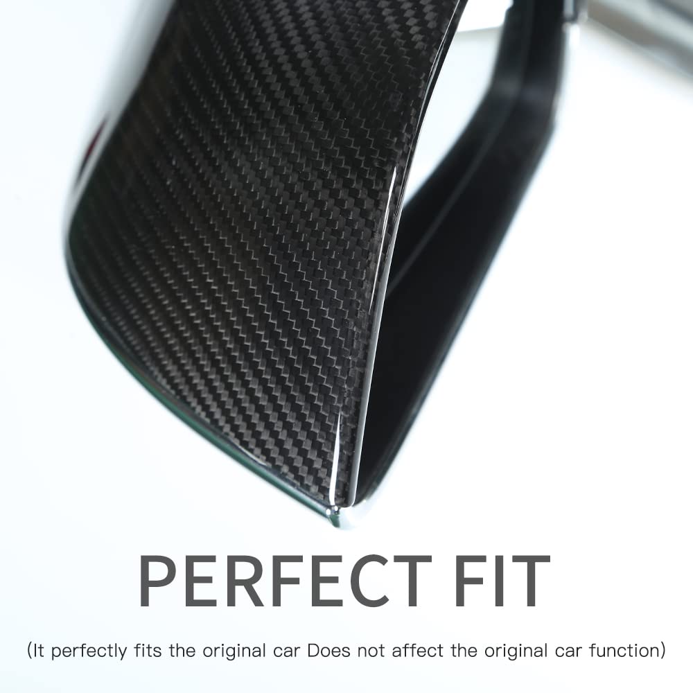 TesNext Real Carbon Fiber Door Rearview Mirror Cover Cap 2PCS for Tesla Model 3 Y, Model 3 Highland