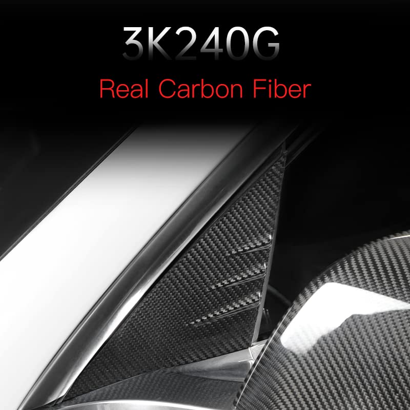 TesNext Real Carbon Fiber A Pillar Window Triangle Cover for Tesla Model 3 Y, Model 3 Highland, Model Y Juniper