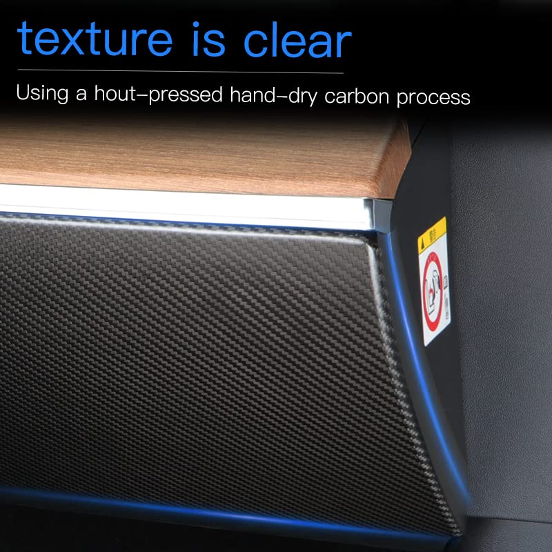 TesNext Real Carbon Fiber Glove Box Protector for Tesla Model 3 Y, Model 3 Highland