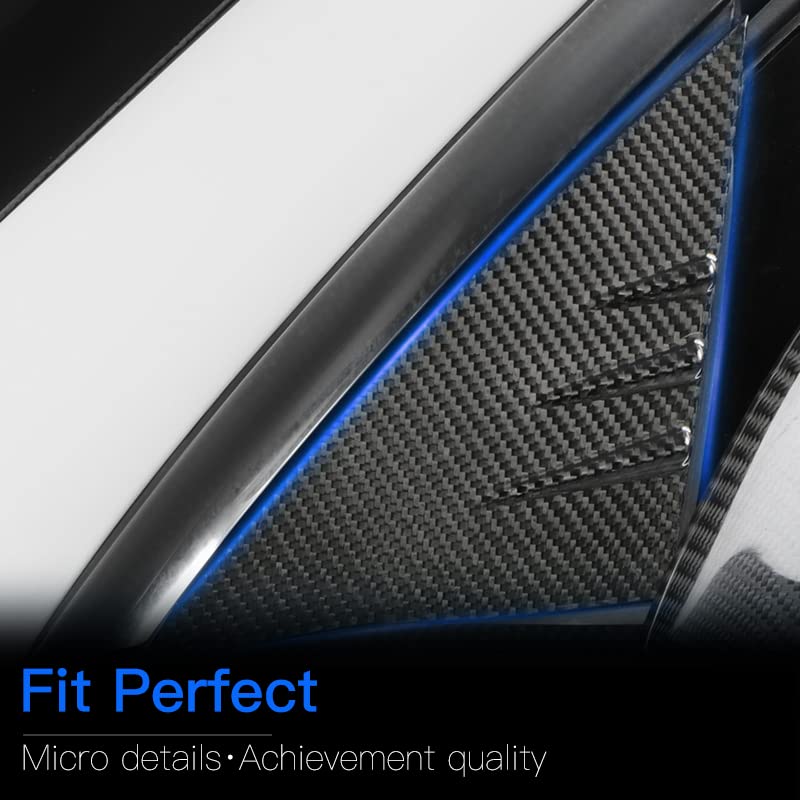 TesNext Real Carbon Fiber A Pillar Window Triangle Cover for Tesla Model 3 Y, Model 3 Highland, Model Y Juniper