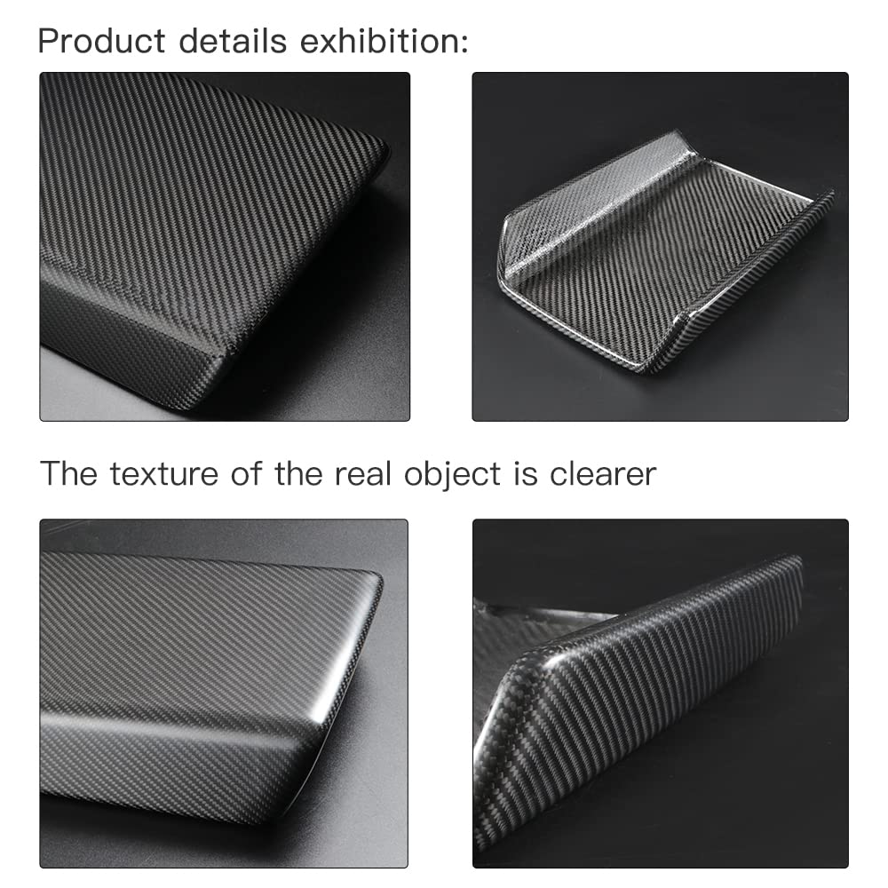 TesNext Real Carbon Fiber Center Console Cover Armrest Protector for Tesla Model 3 Y, Model 3 Highland, Model Y Juniper