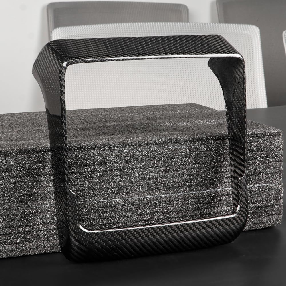 TesNext Real Carbon Fiber Rear Screen Frame Trim Fit for Tesla Model 3 Highland, Model Y Juniper