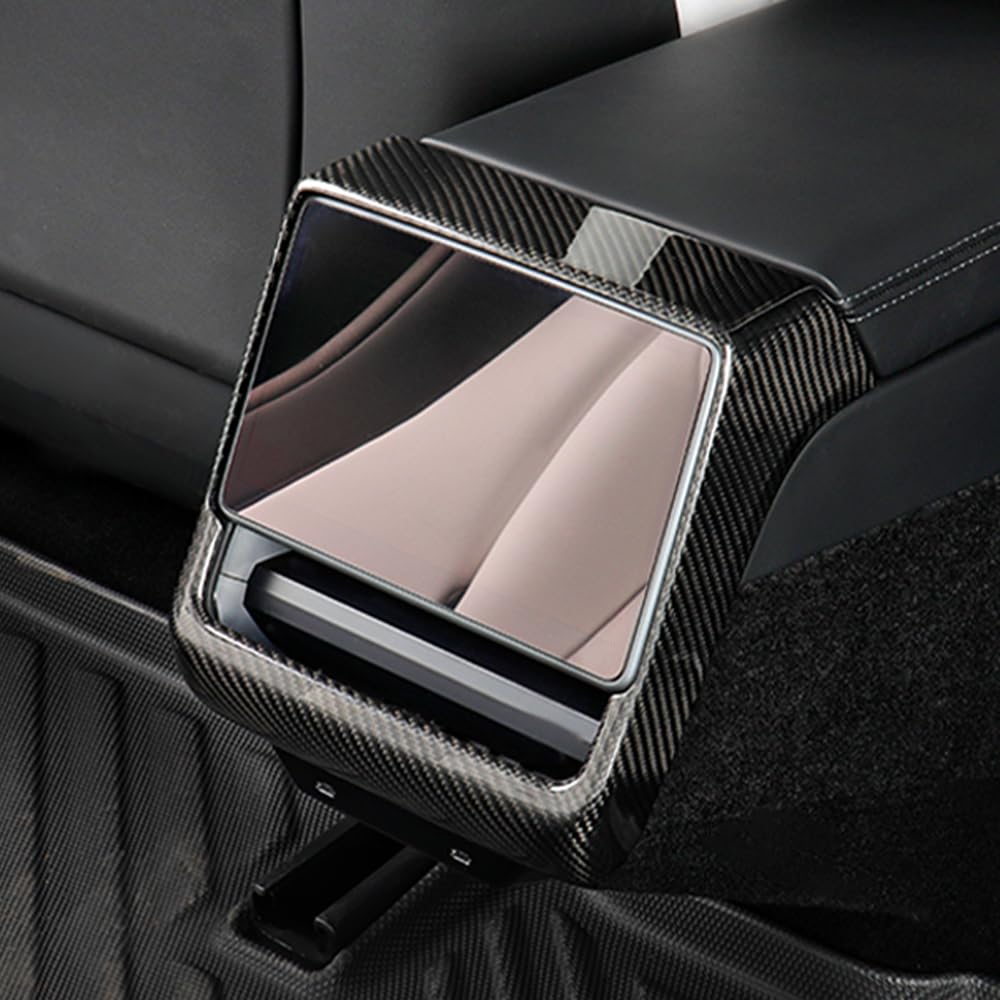 TesNext Real Carbon Fiber Rear Screen Frame Trim Fit for Tesla Model 3 Highland, Model Y Juniper