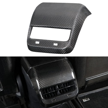 TesNext Real Carbon Fiber Rear Armrest Box air Outlet Patch Cover for Tesla Model 3 Y