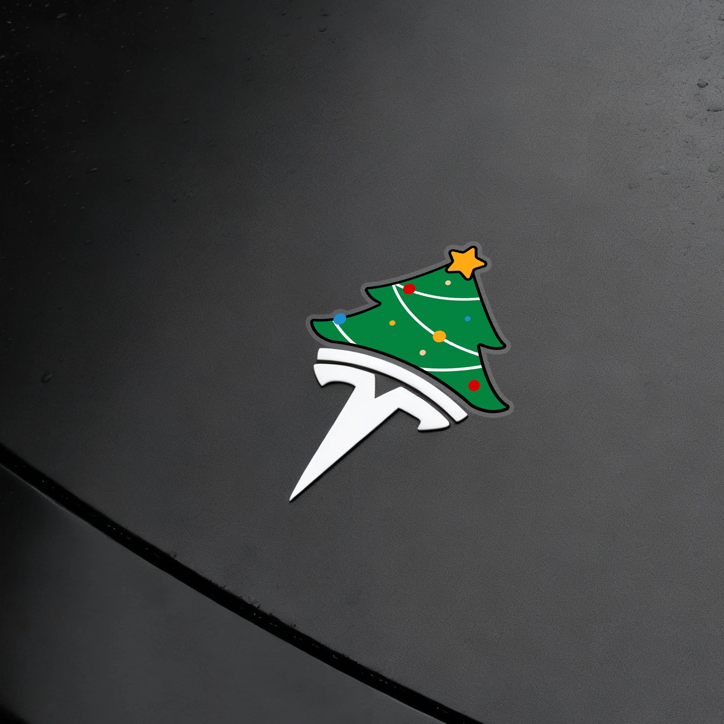 TesNext Waterproof Santa Hat, Christmas tree, Reindeer Christmas Stickers for Tesla, Vinyl Car Decals for Tesla, Automotive Decals for Water Bottles, Wall, Laptop, Window, Christmas Gift & Decoration