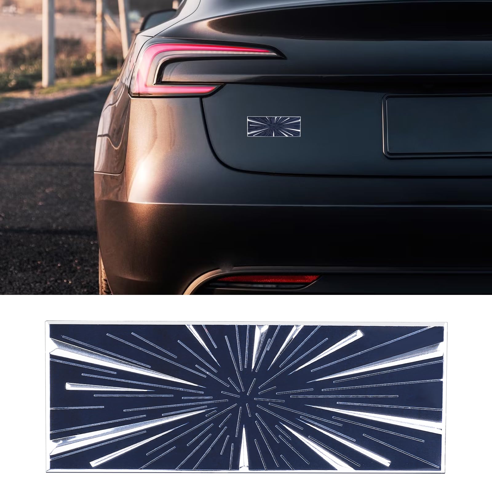 TesNext Metal Launch Edition Emblem, Plaid Performance Decal Sticker , Ludicrous - Time Space Tunnel Badge Emblem  For Tesla Model Y Juniper , Model 3 Highland , Model 3 Y X S