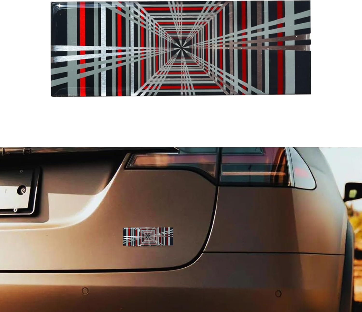 TesNext Metal Launch Edition Emblem, Plaid Performance Decal Sticker , Ludicrous - Time Space Tunnel Badge Emblem  For Tesla Model Y Juniper , Model 3 Highland , Model 3 Y X S