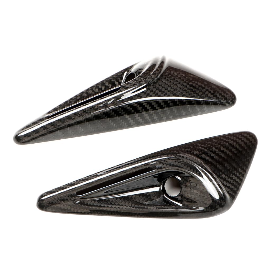 TesNext 2Pcs Real Carbon Fiber HW4.0 Side Camera Cover Fit for Tesla Model 3 Highland, Model Y Juniper