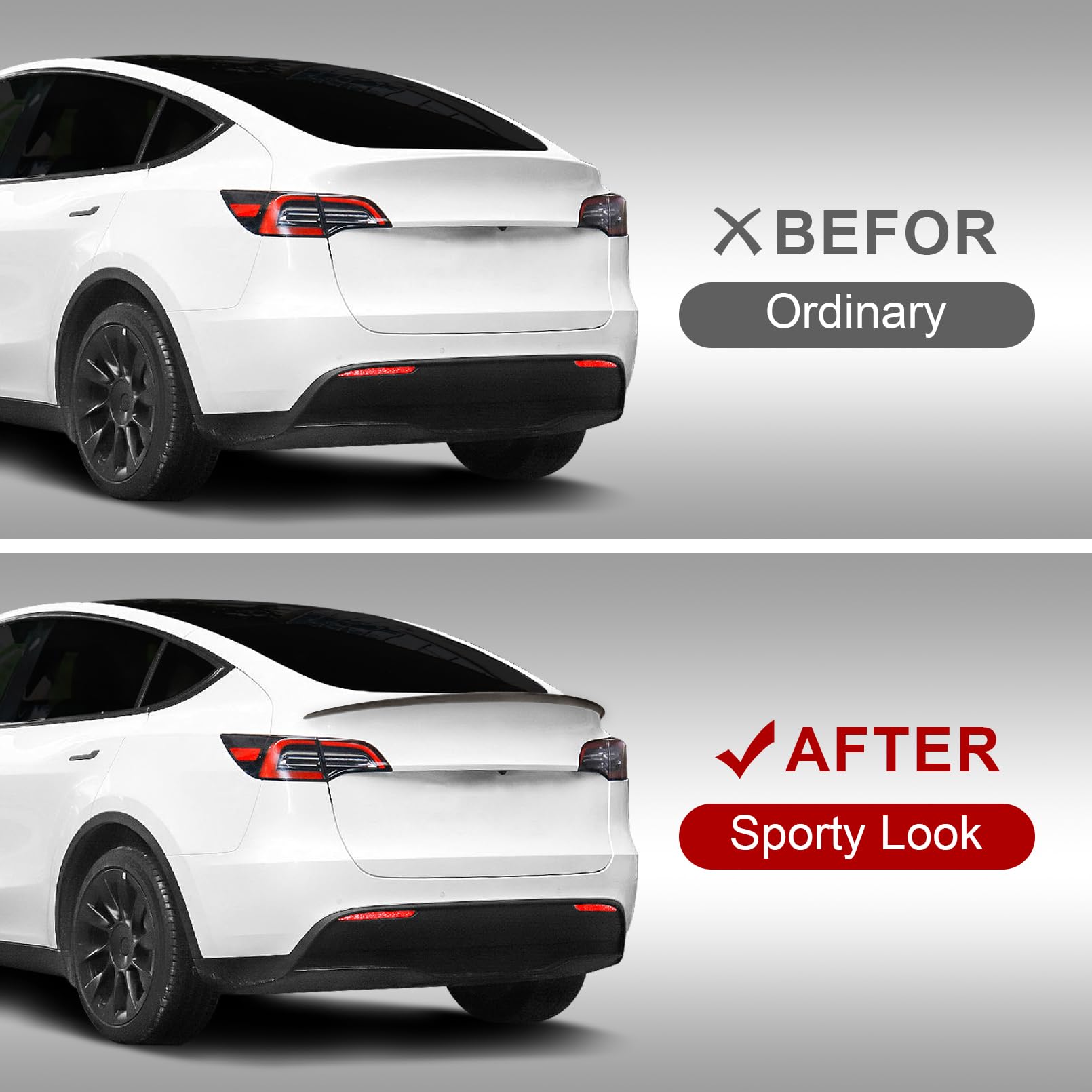 TesNext Real Carbon Fiber Rear Spoiler Wing Rear Trunk Lip for Tesla Model 3 Y