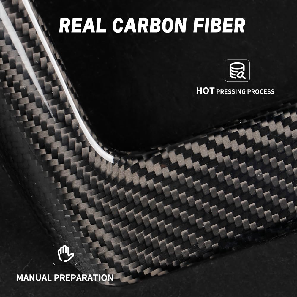 TesNext Dry Real Carbon Fiber Center Console Frame Trim Fit for Tesla Model 3 Highland, Model Y Juniper