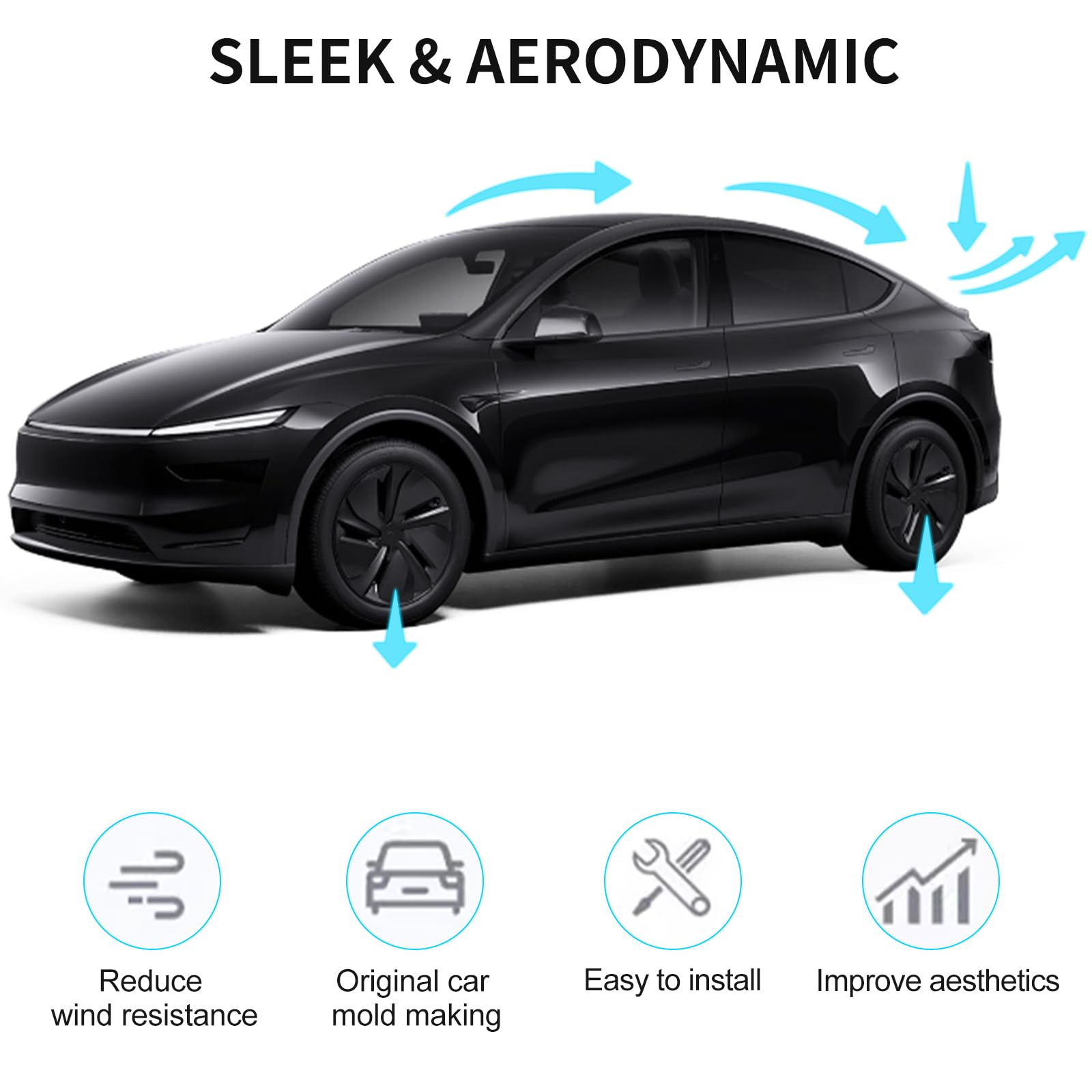 TesNext Real Carbon Fiber Rear Trunk Lip Spoiler Sporty Appearance for Tesla Model Y Juniper, Model 3 Highland