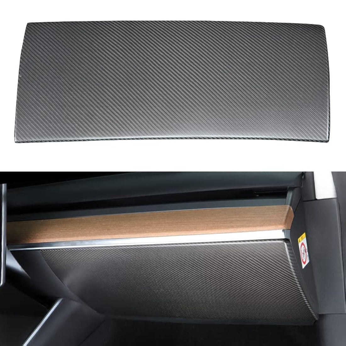 TesNext Real Carbon Fiber Glove Box Protector for Tesla Model 3 Y, Model 3 Highland