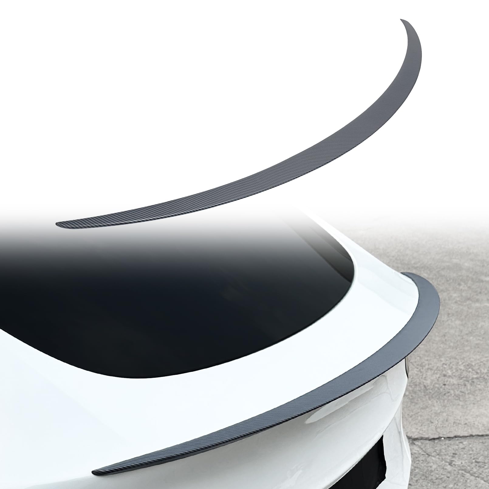 TesNext Real Carbon Fiber Rear Spoiler Wing Rear Trunk Lip for Tesla Model 3 Y