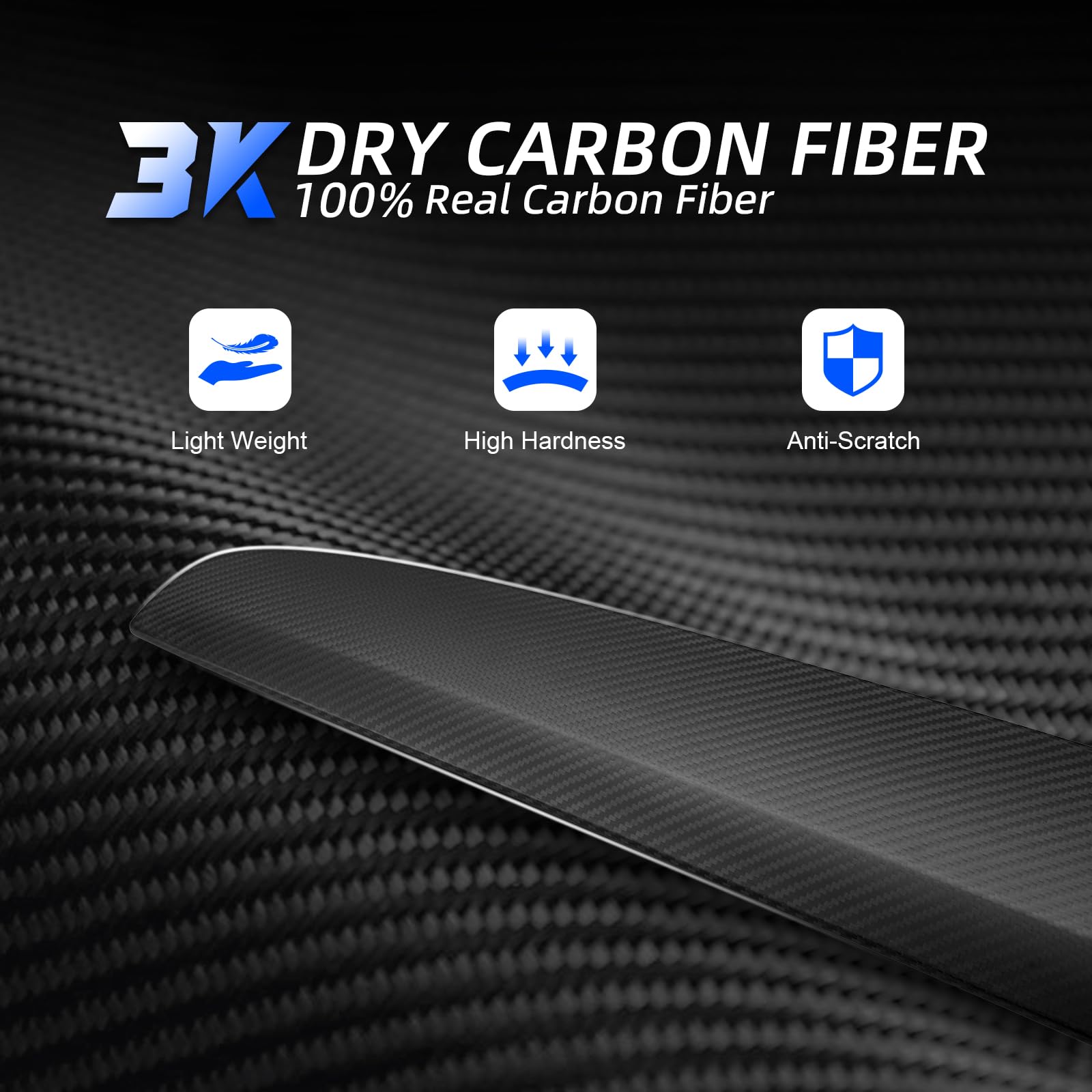TesNext Real Carbon Fiber Dashboard Cover Panel for Tesla Model Y Juniper, Model 3 Highland