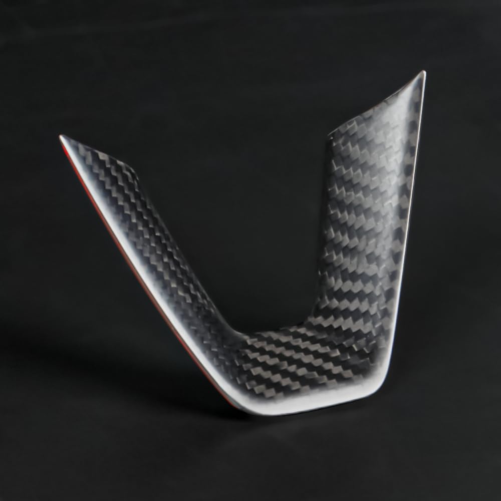 TesNext Real Carbon Fiber Steering Wheel Panel Cover Fit for Tesla Model 3 Highland, Model Y Juniper