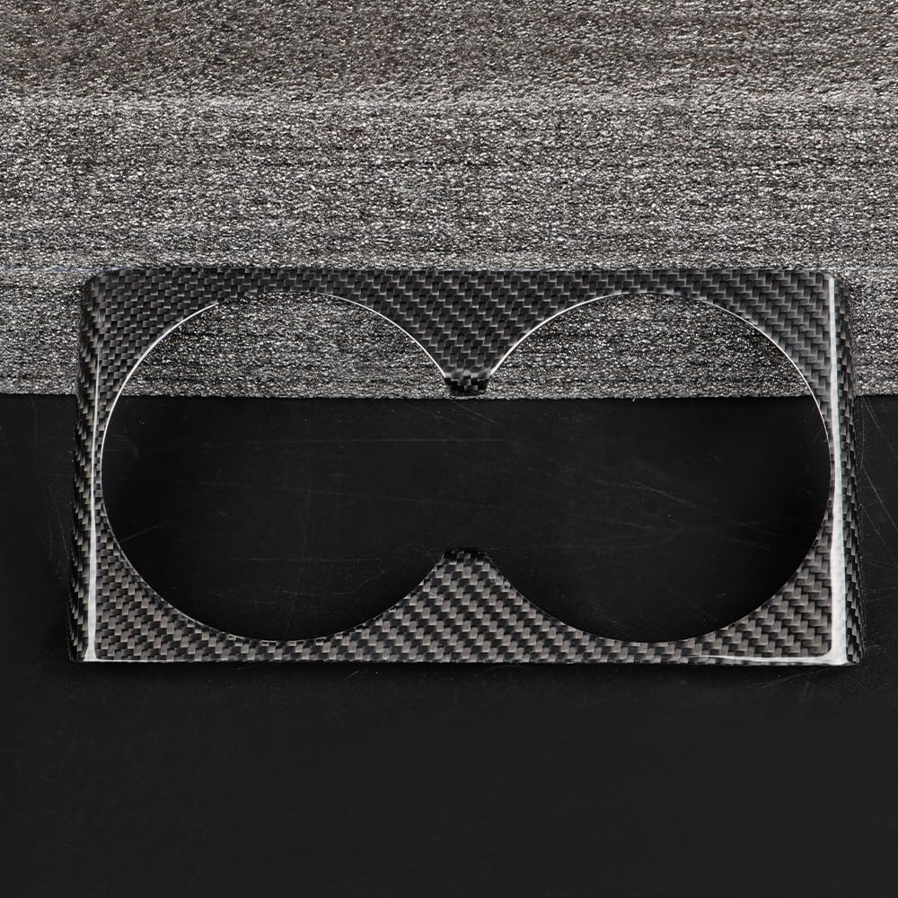 TesNext Real Carbon Fiber Center Console Water Cup Slot Cover Fit for Tesla Model 3 Highland, Model Y Juniper