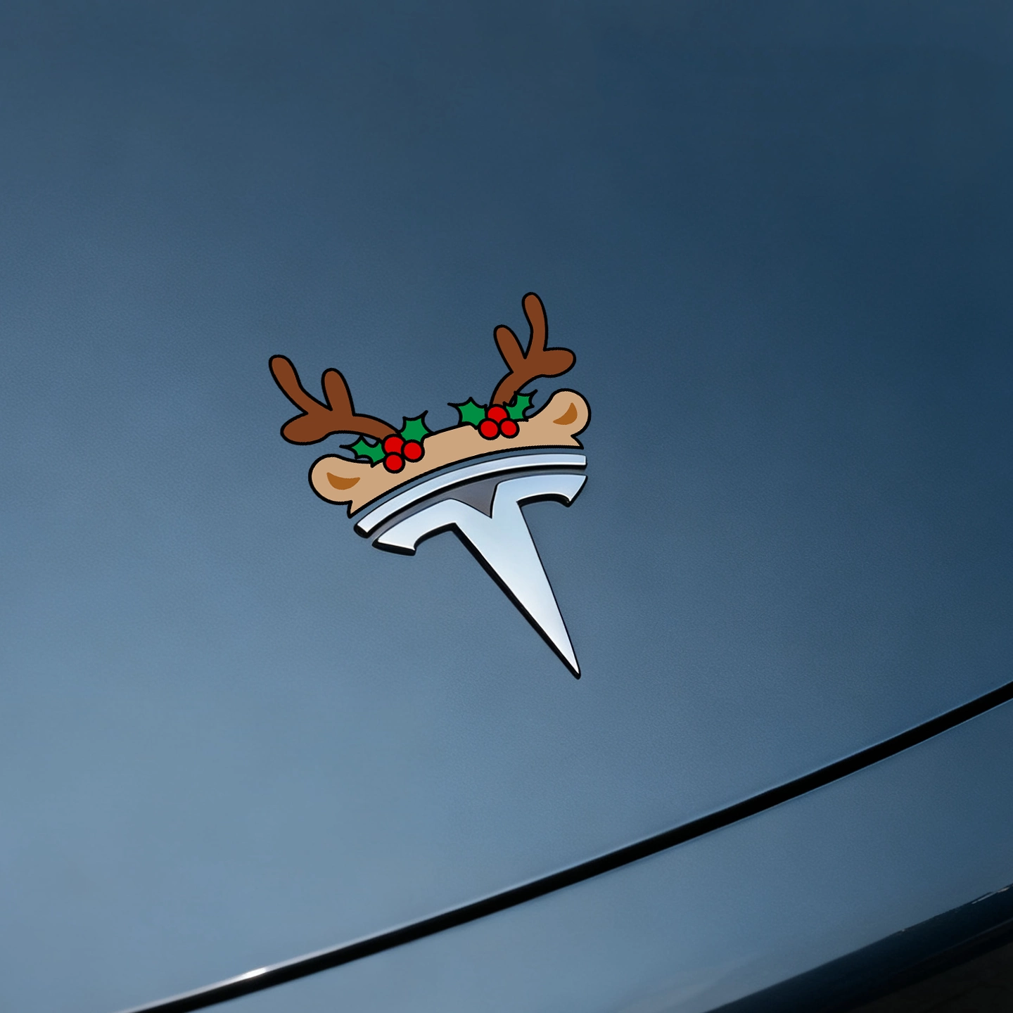 TesNext Waterproof Santa Hat, Christmas tree, Reindeer Christmas Stickers for Tesla, Vinyl Car Decals for Tesla, Automotive Decals for Water Bottles, Wall, Laptop, Window, Christmas Gift & Decoration