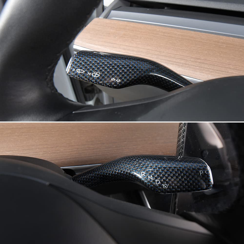TesNext Real Carbon Fiber Gear Shift 2Pcs for for Tesla Model 3 Y