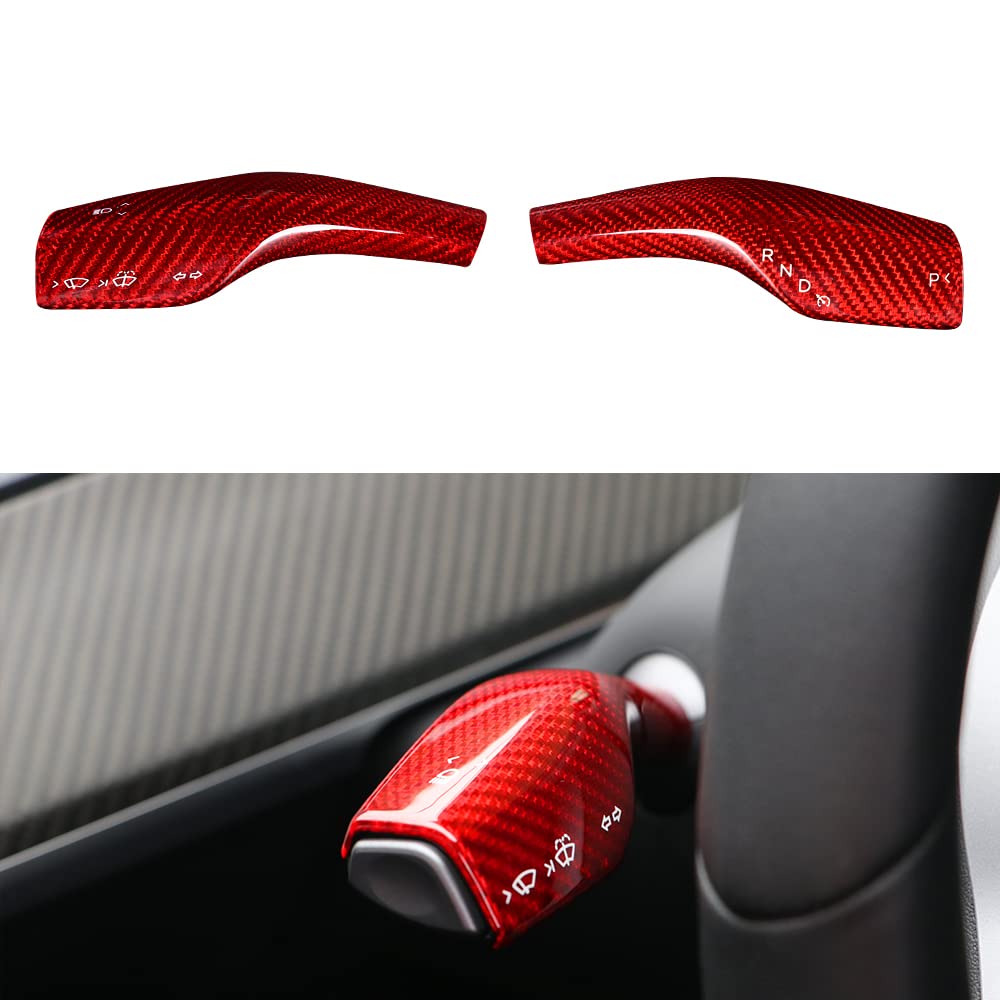 TesNext Real Carbon Fiber Gear Shift 2Pcs for for Tesla Model 3 Y