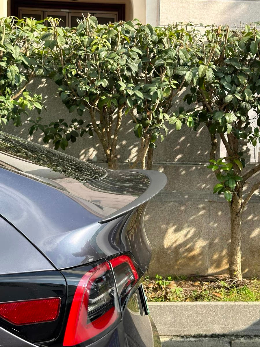 TesNext Real Carbon Fiber Rear Spoiler Wing Rear Trunk Lip for Tesla Model 3 Y