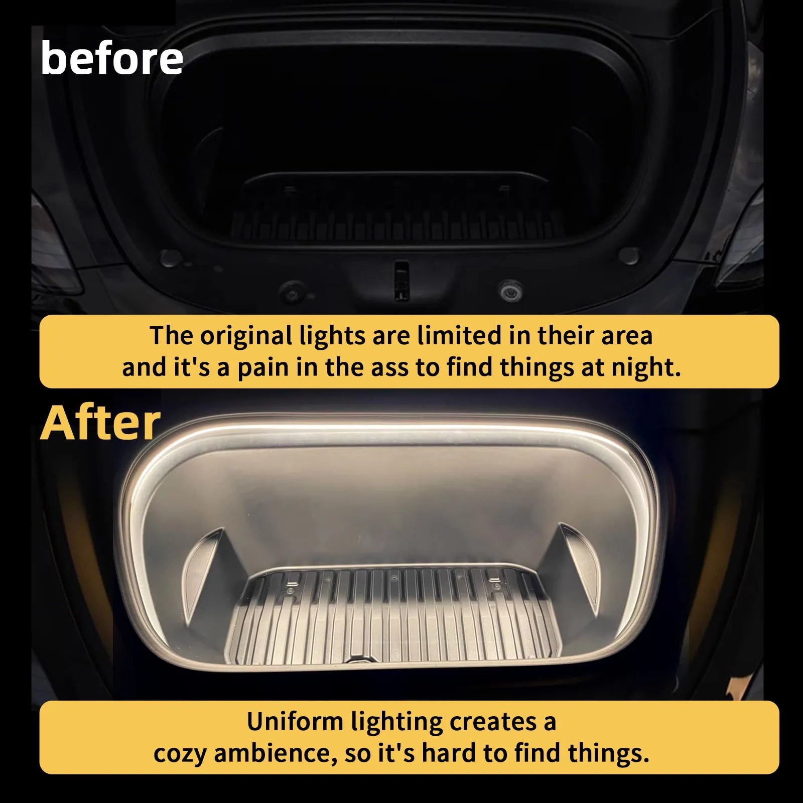 Frunk LED Light Strip for Tesla Model Y Juniper 2025+ , Model Y 2020-2024 , Model 3 Highland