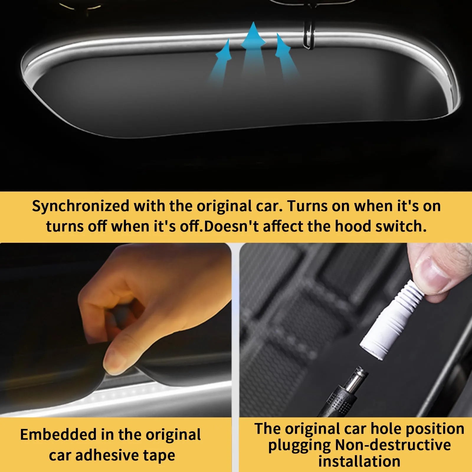 Frunk LED Light Strip for Tesla Model Y Juniper 2025+ , Model Y 2020-2024 , Model 3 Highland