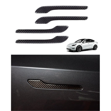 TesNext Real Carbon Fiber Door Handle Cover for Tesal Model 3 Y, Model 3 Highland, Model Y Juniper