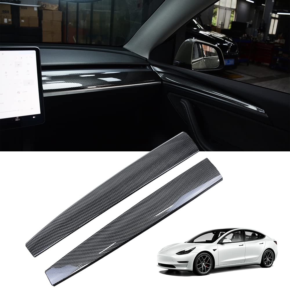 TesNext Dashboard Cover Wrap and Front Door Inner Armrest Panel Cover Trim for Tesla Model 3/Model Y