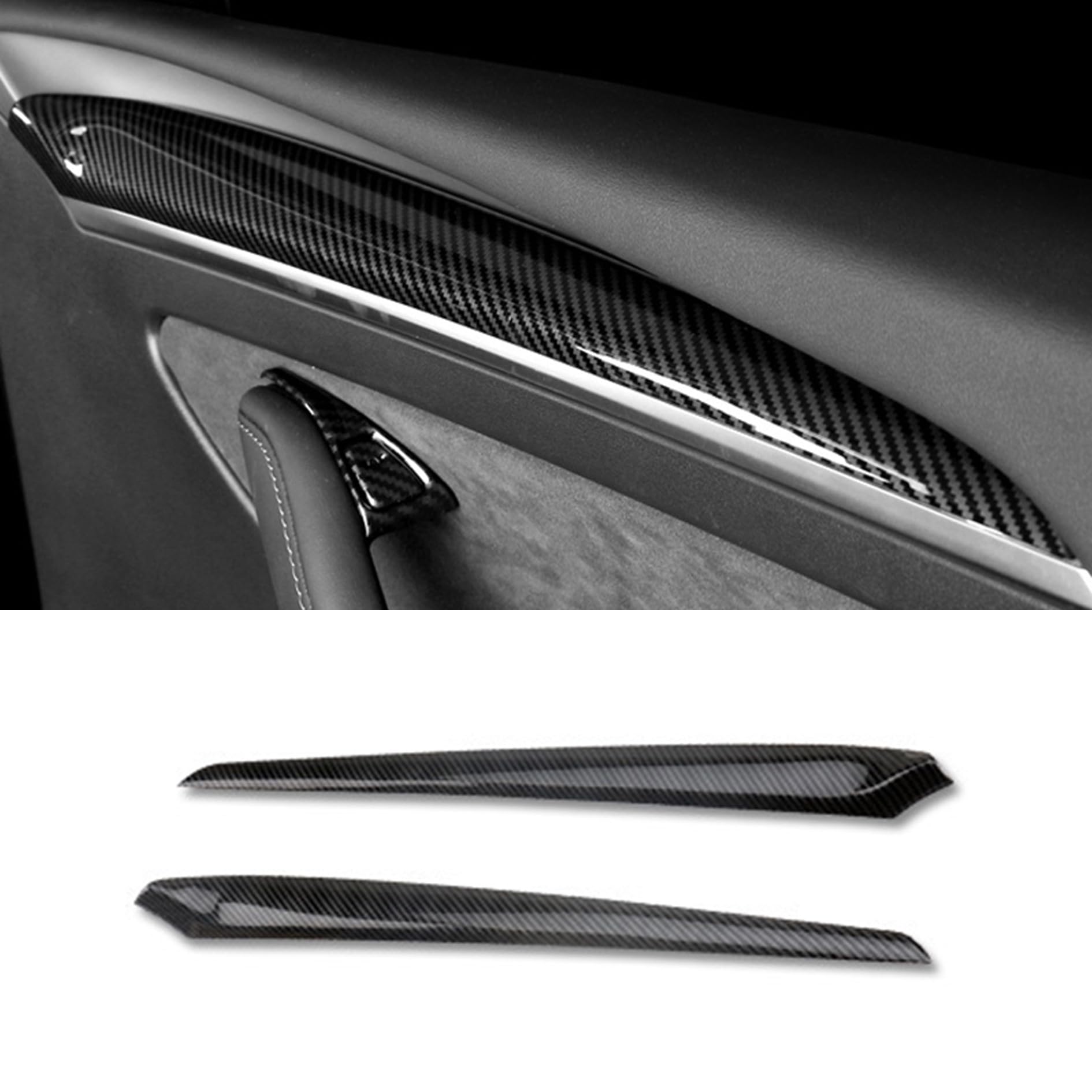TesNext Dashboard Cover Wrap and Front Door Inner Armrest Panel Cover Trim for Tesla Model 3/Model Y