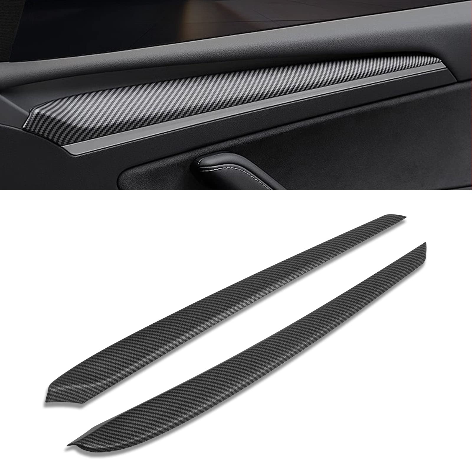 TesNext Dashboard Cover Wrap and Front Door Inner Armrest Panel Cover Trim for Tesla Model 3/Model Y