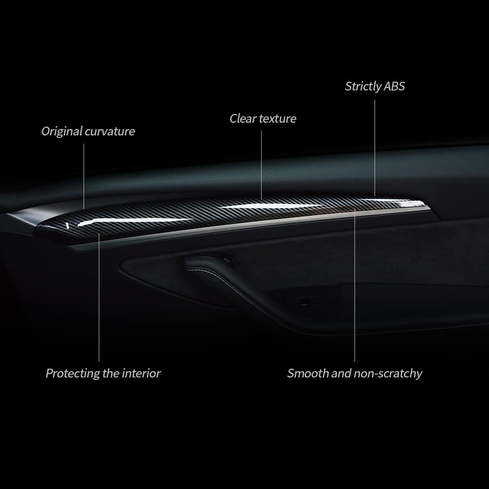 TesNext Dashboard Cover Wrap and Front Door Inner Armrest Panel Cover Trim for Tesla Model 3/Model Y