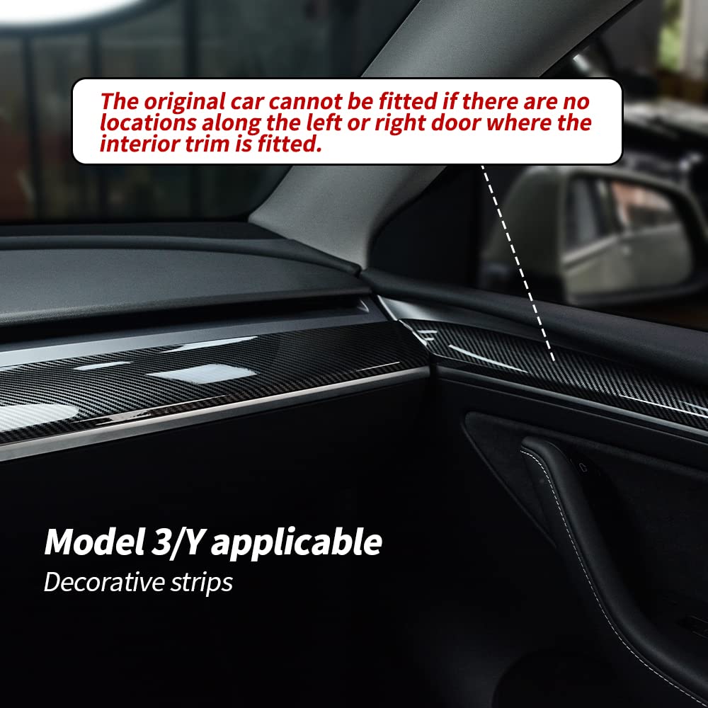 TesNext Dashboard Cover Wrap and Front Door Inner Armrest Panel Cover Trim for Tesla Model 3/Model Y