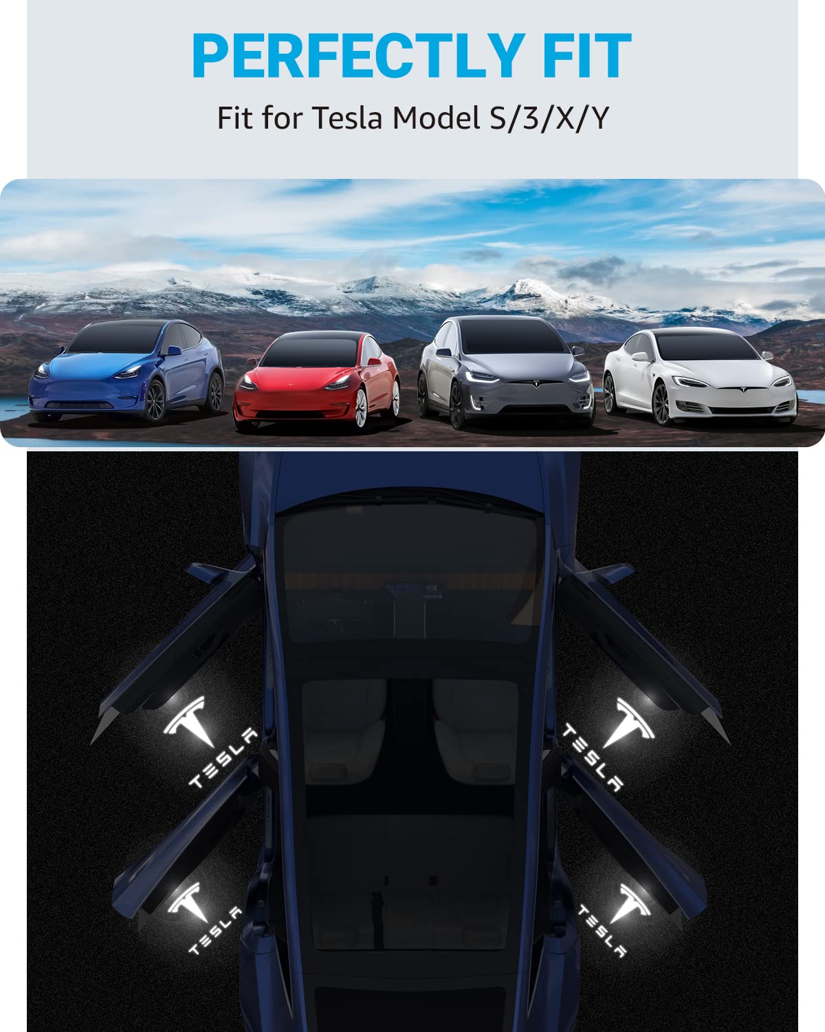 Tesla Model 3/Y Puddle Lights – High Brightness LED Door & Projection Welcome Light Kit