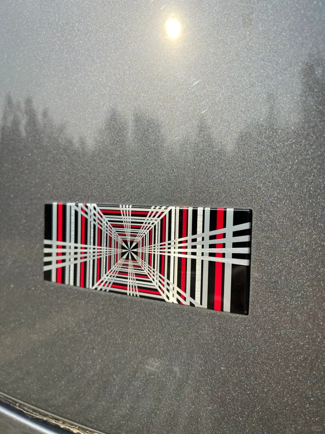 TesNext Metal Launch Edition Emblem, Plaid Performance Decal Sticker , Ludicrous - Time Space Tunnel Badge Emblem  For Tesla Model Y Juniper , Model 3 Highland , Model 3 Y X S